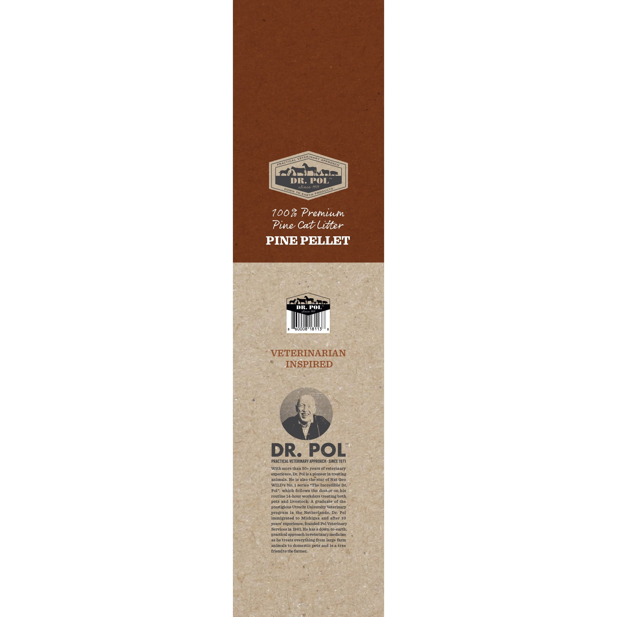 (2 pack) Dr. Pol Pine Pellet Cat Litter - 25lb Bag