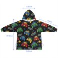 thumbnail image 7 of Colorful Controllers Games Stars Black Pattern Blanket Hoodies for Kids 6-13YR Oversize Wearable Blanket Hoodies for Boys Girls Teens, 7 of 7