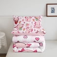 thumbnail image 5 of Manfei Snack Print Queen Comforter Set,Cute Axolotl Comforter Sets Queen For Girls,Pink White,Pink Reversible,3pcs,1 Comforter and 2 Pillowcases, 5 of 8