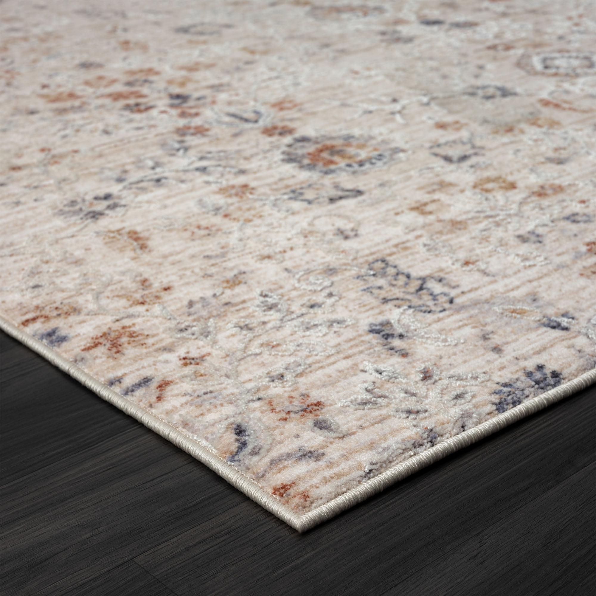 LR Home Mia 4' X 6' Beige/Red Floral Premium Ultra-Soft Indoor Area Rug