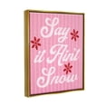 thumbnail image 4 of Stupell Industries Pink Say It Ain't Snow Holiday Painting Gold Floater Framed Canvas Art Print Wall Art, 17 x 21, 4 of 10