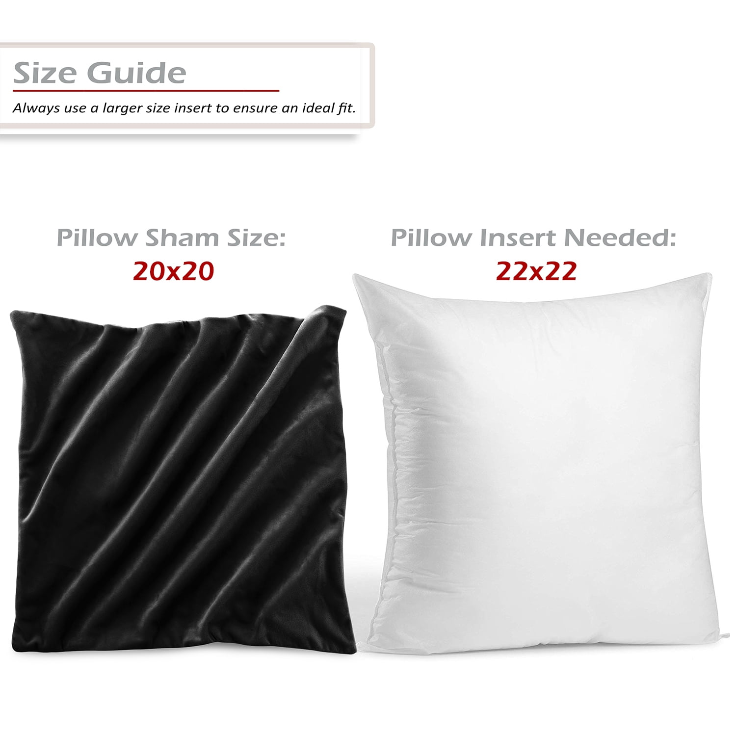 Nestl Velvet Throw Pillow Covers Solid Square Soft Decorative Pillow Cover for Sofa, 18" x 18", Black, Pack of 4