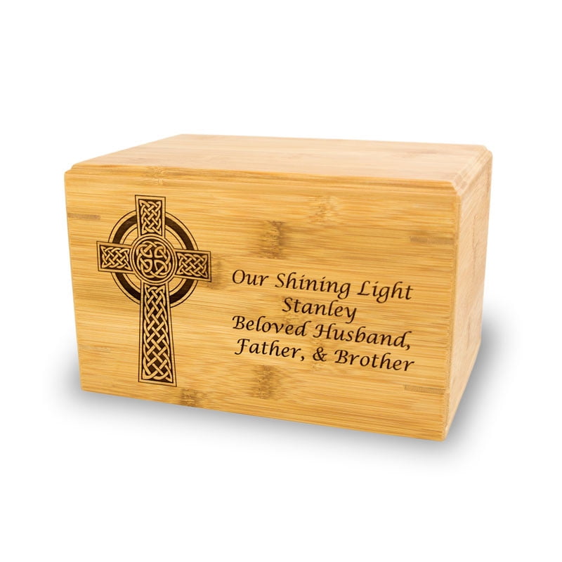 GetUrns Custom Engraved Heritage Cherry Adult Cremation Urn Memorial Box for Ashes Praying Hands 