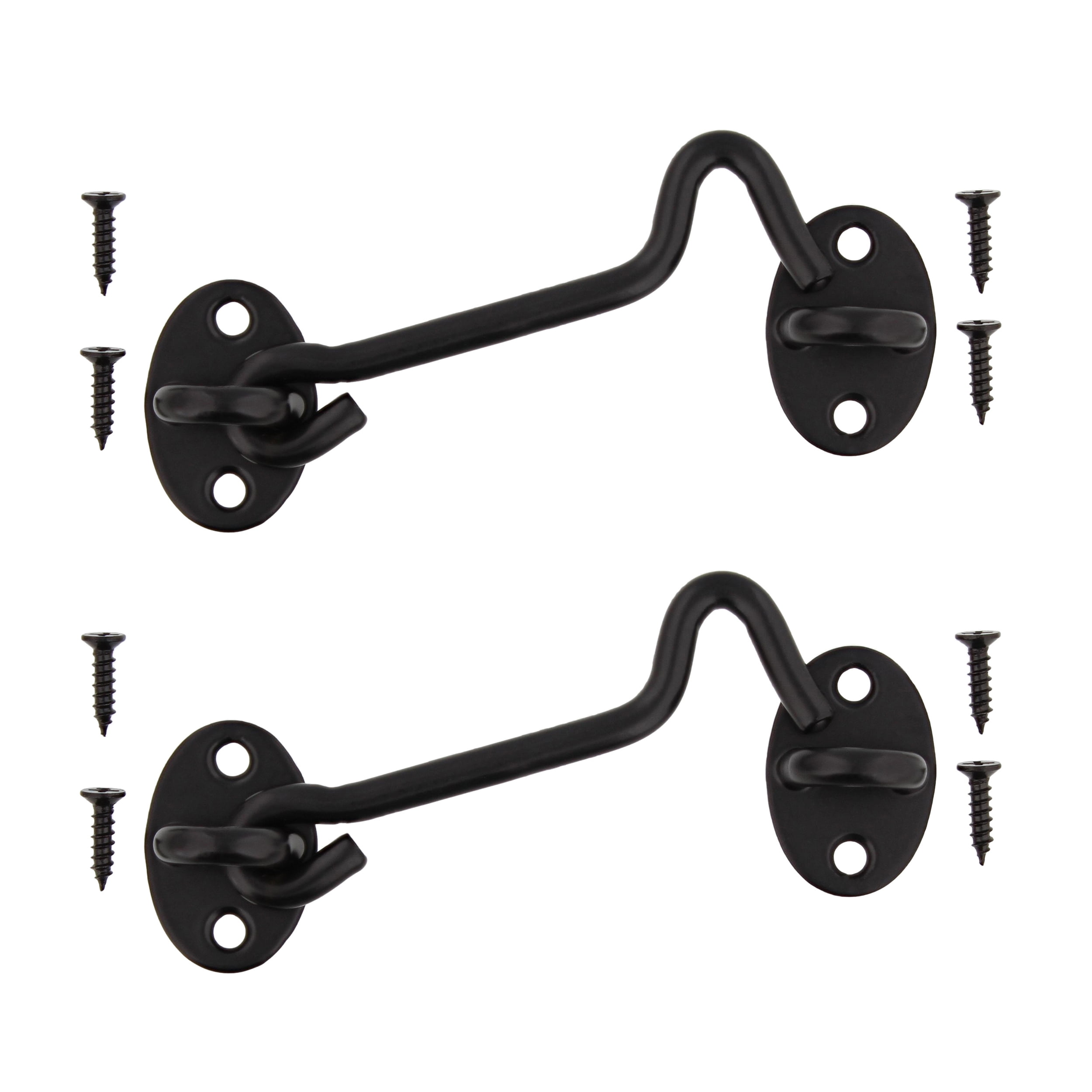 Rural365 Dual Pack Black Metal 4in Privacy Hook and Eye Latch on Doors and  Gates 