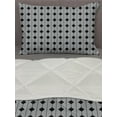 thumbnail image 3 of Grey Geometric Comforter & Sham Bedding Set, Vertical Stripes with Squares Grid Design on a Grey Backdrop, 3 pcs Duvet Set Microfiber Filling Quilt, 5 Sizes, Charcoal Grey Pale Grey, by Ambesonne, 3 of 4