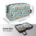 thumbnail image 3 of Uemuo Cute Corgi Head Pattern Portable Toiletry Bags with Handle, Waterproof travel Make up Bags for Women, Large Capacity Travel Cosmetic Bags, 3 of 9