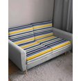 thumbnail image 3 of Navy Blue Yellow Striped Couch Cushion Covers Stretch, Washable Sofa Seat Covers Individual Seat Cushion Sofa Slipcovers Farmhouse Vintage Stripe Couch Cover Furniture Protector S-3PCS, 3 of 7