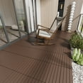 thumbnail image 5 of Miniyam 24 Pcs Interlocking Deck Tiles, 2FT, Polypropylene, for Outdoor Balcony Garden, Brown, 5 of 8