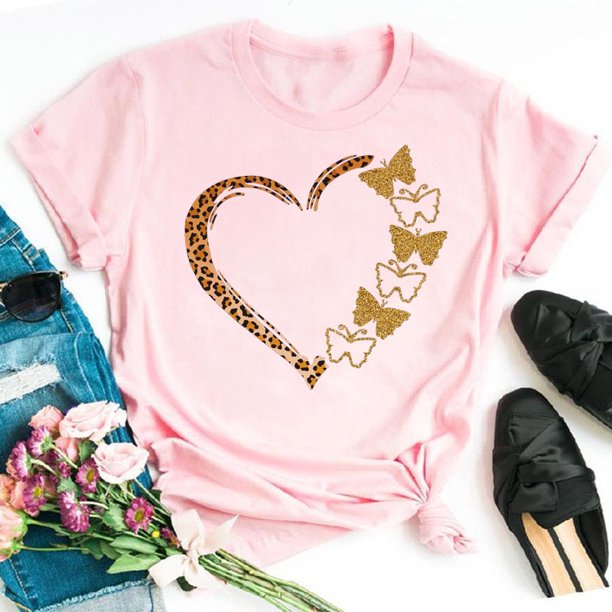 Camiseta De Verano Con Estampado De Corazón Acuarela Nueva Mujer-Varios Colores Gao Jiahui unisex
