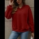 thumbnail image 5 of Sudadera con Capucha para Mujer, de Gran Tamaño, con Cuello en V, Informal, Cómoda, Básica, Moda de Otoño 2025. Vino Tinto M, 5 of 10