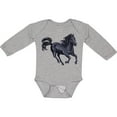 thumbnail image 3 of Inktastic Beautiful Galloping Black Horse Boys or Girls Long Sleeve Baby Bodysuit, 3 of 5