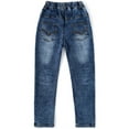 thumbnail image 2 of KIDSCOOL SPACE Girls Slim Denim Pants,18M-14T Wide Age Ranges Stretchy Jeans,Mid Blue,3-4 Years, 2 of 6