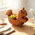 thumbnail image 5 of GOFLIC Faux Rattan Fruit Basket, Animal Shaped Storage Basket with Handle for Home Restaurant Shop, Christmas Party Gift Cute Rural Decor, 5 of 6