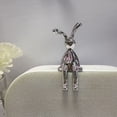 thumbnail image 3 of Creative Electroplated Long Eared Rabbit Figurine With Adhesive Base, Cute Bunny Statues, Versatile Decoration for Office, Shelf, Table, Living Room, and Car Dashboard, 3 of 8