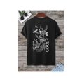 thumbnail image 1 of Men's Bird & Japanese Character Print Drop Shoulder Tee, Regular Fit Street Round Neck T-Shirt for Summer, Summer Clothes, Menswear for Daily outdoor, 1 of 6