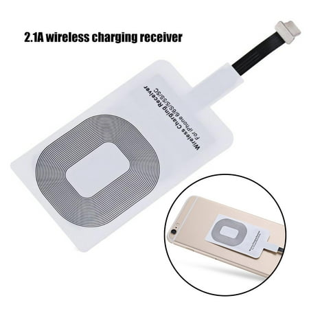 Naierhg 1A Qi Wireless Charging Receiver Adapter for iOS iPhone 7 8 Plus 11 Pro Max,White