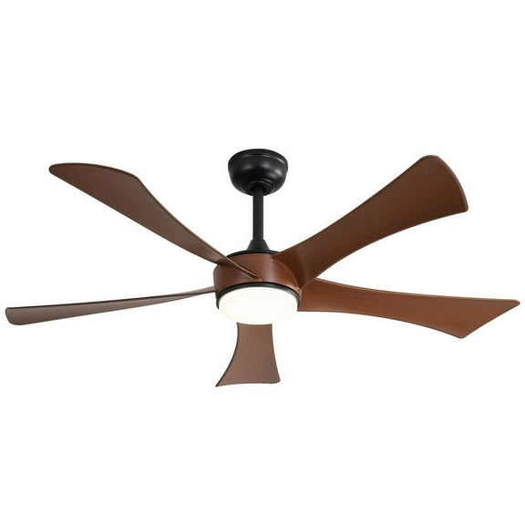 52"Modern Ceiling Fan With 3 Color Dimmable and Remote Control 5 ABS Blades Reversible DC Motor With Led Light