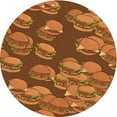 thumbnail image 1 of Ahgly Company Machine Washable Indoor Round Transitional Neon Orange Area Rugs, 5' Round, 1 of 7