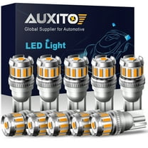 AUXITO 194 LED Bulb Amber Yellow, Side Marker Lights 300% Brighter T10 168 2825 W5W LED Bulbs for License Plate Light Dome Map Door Courtesy Interior Car Lights, Pack of 10