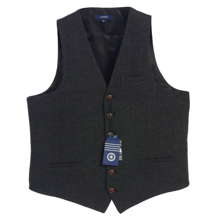 Gioberti Men's 6 Button Custom Formal Tweed Vest