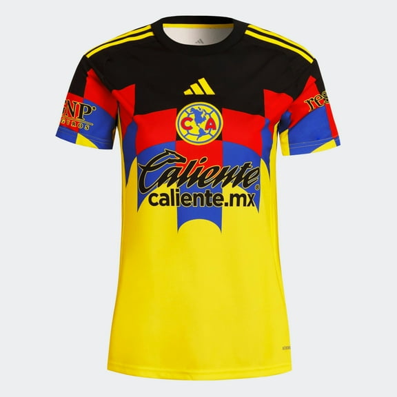 adidas Club America Home Women's Stadium Soccer Jersey 25/26 (US, Alpha, Large, Regular, Regular, Yellow)