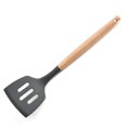 thumbnail image 1 of ZHAOCHENG Espátula de silicona con mango de madera, espátula de silicona de grado alimenticio resistente al calor, espátula de goma antiadherente para cocinar, hornear, gris gris Falta pala, 1 of 1