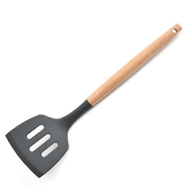 ZHAOCHENG Espátula de silicona con mango de madera, espátula de silicona de grado alimenticio resistente al calor, espátula de goma antiadherente para cocinar, hornear, gris gris Falta pala