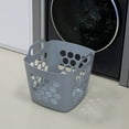 thumbnail image 6 of Flexible Plastic Laundry Basket - Square Storage Hamper with Side Handles for Easy Carrying - Versatile Organizer for Laundry, and Household Storage, 28 Litter Gray, 6 of 6