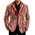 thumbnail image 1 of Abrigo Largo para Hombre, Chaqueta de Vestido Ceremonial de Impresión de Corduro con Bolsillos de Botón, 1 of 4