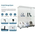 thumbnail image 4 of Stylish Tempered Glass Display Cabinet With Bluetooth LED Light Strip And Lockable Casters For Versatile Storage, 4 of 15