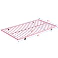 thumbnail image 4 of [Luckynote]Twin Metal Bunk Bed with Trundle, Pink, Sturdy Steel Frame, Space-Saving, No Box Spring, 1 Set, 4 of 10