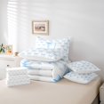 thumbnail image 6 of Erosebridal Cute Coquette Bow 7-Piece Bedding Comforter Set For Girls,Blue Letter U Initial Monogram King Bedding Sets,Reversible, 6 of 7