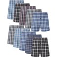 thumbnail image 1 of 10 Pcs Men's Woven Boxer Shorts, Elastic Waistband Random Color XL 10PCs, 1 of 5