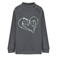 thumbnail image 3 of zanvin Cadeau de la Saint-Valentin, Haut de Mode à Col Rond Imprimé pour Femmes, Manches Longues, Chandails en Molleton, Gris, TG, 3 of 5