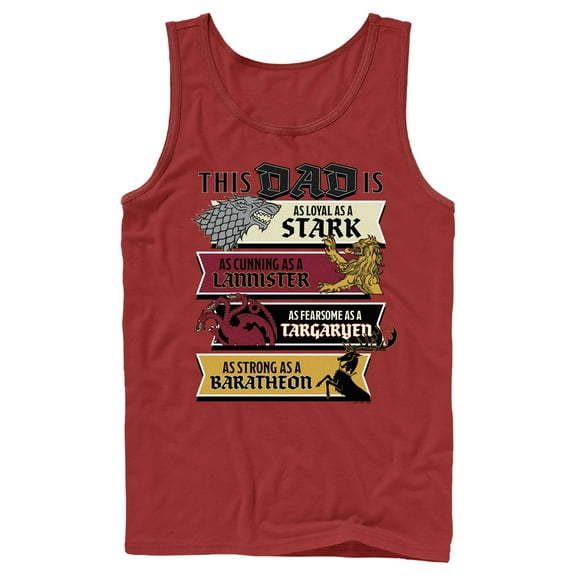 Men's Game of Thrones Father's Day This Dad Is... Four Houses  Tank Top Red Medium