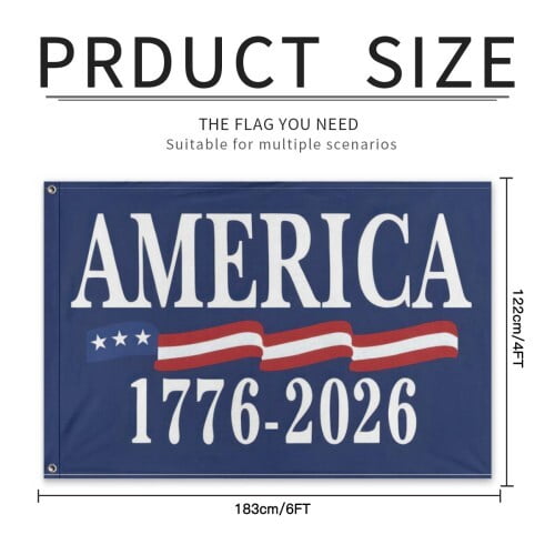 250 Year American Anniversary Flag 4x6 Ft Outdoor Double Sided 250th Anniversary USA Flag 4th of July1776 Patriotic Flags For Outside Indoor Decor