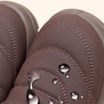 thumbnail image 5 of Womens Platform Snow Boots Hoop and Loop Slip on Comfy Furry Lined Soft Sole Waterproof Cute Winter Booties Brown 7, 5 of 8