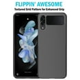 thumbnail image 4 of Case with Clip for Galaxy Z Flip 4 5G, Nakedcellphone [Grid Texture] Slim Hard Shell Cover and [Rotating/Ratchet] Belt Hip Holster Holder Combo for Samsung Z Flip4 Phone (SM-F721U, 2022) - Black, 4 of 10