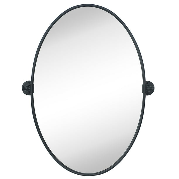 Black Oval Pivot Bathroom Mirror, 20 X 30 Mirror Black
