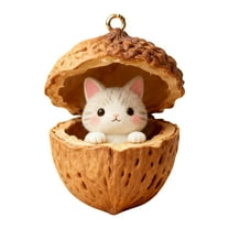 Cute Nut Animal Shaped Hanging Pendant, Acrylic Animal Christmas Ornaments, 3.1 inch Forest Animal Christmas Ornaments, Personalized Christmas Ornament for Xmas Tree,Gift, Home Decor(Brown3,3.1x3.1")