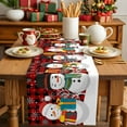 thumbnail image 2 of Christmas Snowman Snowflakes Table Runner 13x90in Non-Slip Cotton Linen Table Runners, Red Black Plaid Dresser Scarves TableRunner for Dinner Kitchen Dining Wedding Party, 2 of 8