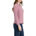 thumbnail image 4 of INSPIRE CHIC Women's Point Collar Office Shirt Long Sleeve Swiss Dots Blouses Pink Purple S, 4 of 6