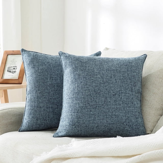 Fundas de almohada HPUK de lino, 45 x 45 cm, paquete de 2 unidades, para sala de estar