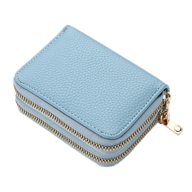 Cartera para tarjetas de crédito Apuakthei, tarjetero con cremallera para hombres y mujeres, bloqueo RFID, llavero, tamaño compacto