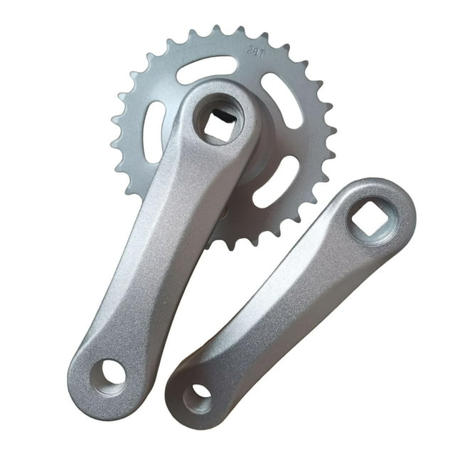 Decodeary Kids Bicycle Crankset Riding Replacement Accessories Set Bike Children Crank Bright Silver 28T