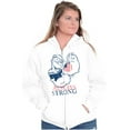 thumbnail image 4 of Popeye Patriotic American Flag Strong Unisex Plus Size Zip Hoodie Brisco Brands 2X, 4 of 5
