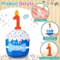 thumbnail image 3 of Dog Birthday Cake Toy Accessories for Girl Boy Gifts, OEIKPFN Squeaky Plush Toy for Dog Birthday Party Decor Favor for Large, Medium and Small Dogs (1st,Blue), 3 of 7