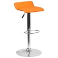 thumbnail image 1 of Contemporary Orange Vinyl Adjustable Height Barstool with Quilted Wave Seat and Chrome Base, 1 of 5