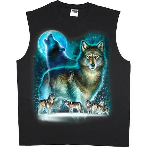 Wolves Wolf Pack Moon T-shirt Men's Muscle Tee