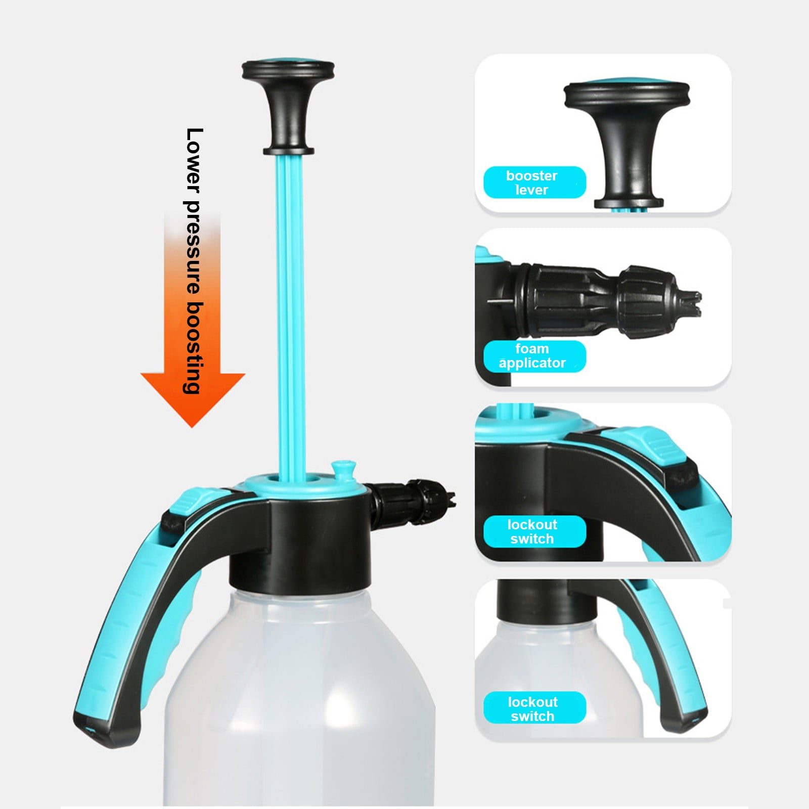 Watering Can Small Watering Can for Indoor Plants Household Car Wash Foam Watering Can Appliance Car Brush Special Pa Pot Pump High Pressure Atomizing Cleaning Spray